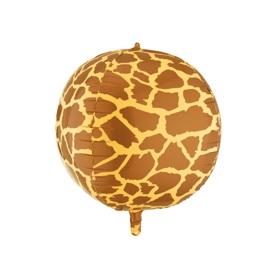BALLON ALUMINIUM SPHÈRE GIRAFE PEAU ANIMAL 50CM