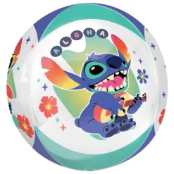 BALLON ALUMINIUM SPHÈRE STITCH GUITARE HAWAÏ 38CM