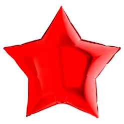 BALLON ALUMINIUM ÉTOILE 91CM ROUGE