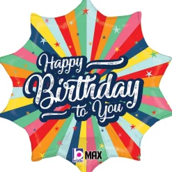 BALLON ALU MULTICOLORE HAPPY BIRTHDAY TO YO 46CM