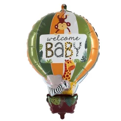 BALLON ALU NAISSANCE MONTGOLFIÈRE JUNGLE 76CM