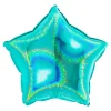 BALLON ALU ÉTOILE 46CM TURQUOISE HOLOGRAPHIQUE