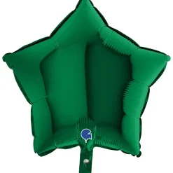 BALLON ALU ÉTOILE VERT FONCÉ 46CM