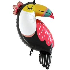 BALLON ALU TOUCAN ÉTÉ HAWAÏ 102CM MULTICOLORE