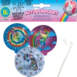 BALLON AUTOGONFLANT LICORNE BÂTON 32CM