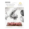 BALLON CHIFFRE 4 TIGE PAPIER GÂTEAU 15CM ARGENT