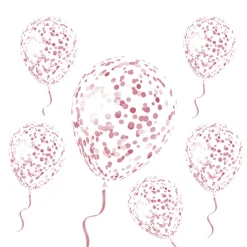 BALLON GÉANT LATEX À CONFETTIS 1M OR ROSE