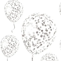 BALLON GÉANT LATEX À CONFETTIS 1M ARGENT