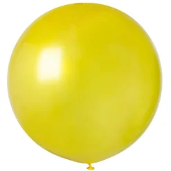 BALLON LATEX NATUREL ROND 80CM JAUNE