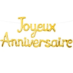 BALLON MÉTAL ANNIVERSAIRE 4.5M OR