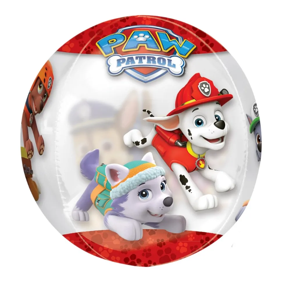 BALLON ORBZ PAT PATROUILLE 38CM ROUGE