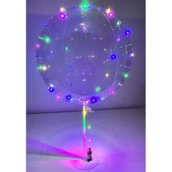 BALLON PLASTIQUE LED MULTICOLORE SUR PIED 40-45CM