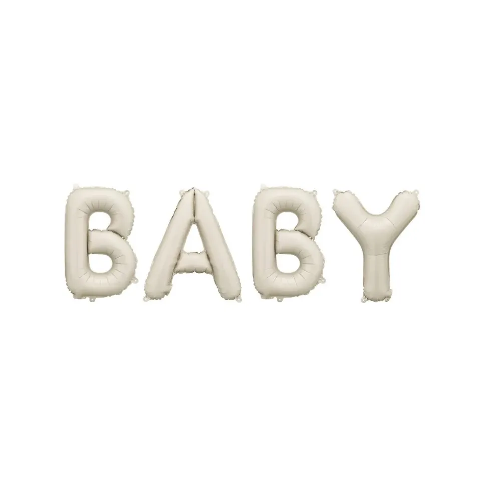 BALLONS ALUMINIUM MOT LETTRE BABY 90X35CM BEIGE