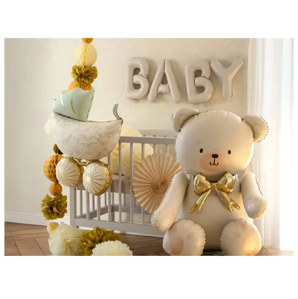 BALLONS ALUMINIUM MOT LETTRE BABY 90X35CM BEIGE