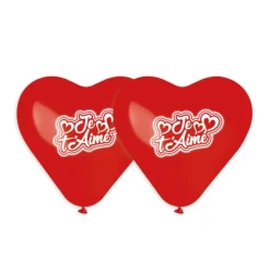 2 BALLONS BIO COEUR JE T'AIME 48CM ROUGE