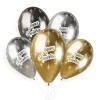 5 BALLONS BIO SHINY ANNIVERSAIRE 33CM MULTICOLORE