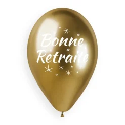 5 BALLONS BIO SHINY BRILLANT RETRAITE 33CM OR