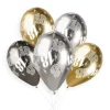 5 BALLONS BIO SHINY NOMBRE 18 33CM MULTICOLORE