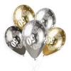5 BALLONS BIO SHINY NOMBRE 50 33CM MULTICOLORE