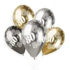 5 BALLONS BIO SHINY NOMBRE 80 33CM MULTICOLORE