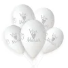 5 BALLONS BIO VIVE LES MARIÉS 33CM BLANC