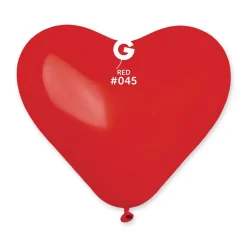 5 BALLONS COEUR LATEX BIO 25CM ROUGE