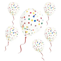 6 BALLONS CONFETTIS MULTI