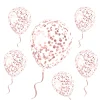 6 BALLONS À CONFETTIS OR ROSE LATEX 30CM INCOLORE
