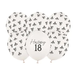 6 BALLONS LATEX ANNIVERSAIRE 18ANS NUD 30CM BEIGE