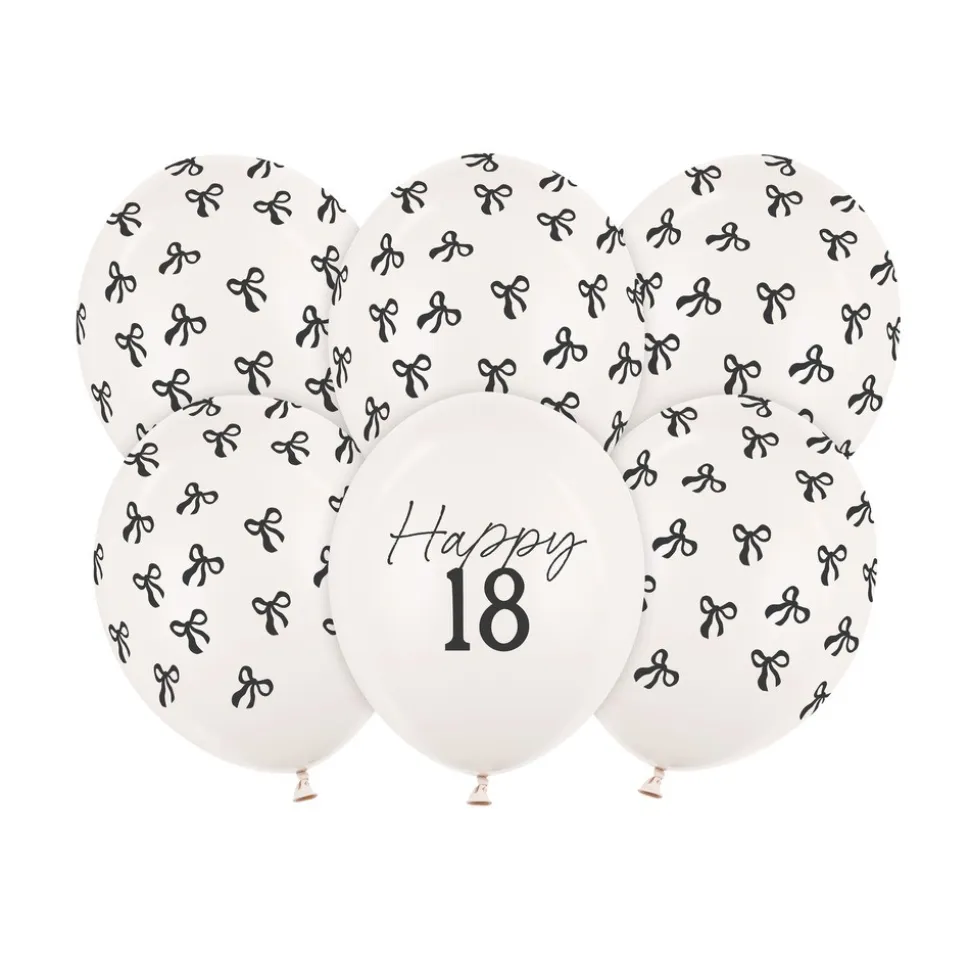 6 BALLONS LATEX ANNIVERSAIRE 18ANS NUD 30CM BEIGE