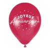 6 BALLONS LATEX ANNIVERSAIRE 30CM ROUGE