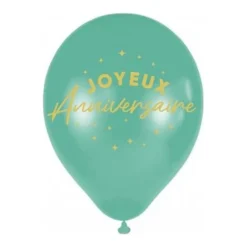 6 BALLONS LATEX ANNIVERSAIRE 30CM VERT