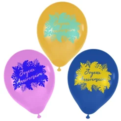 6 BALLONS LATEX ANNIVERSAIRE TROPICAL 30CM