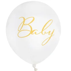 6 BALLONS LATEX BABY LITTLE TEDDY 30CM BLANC