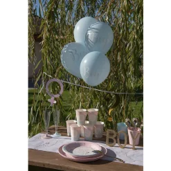 8 BALLONS LATEX BABY SHOWER BOY Ø23CM BLEU