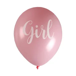 8 BALLONS LATEX BABY SHOWER GIRL Ø23CM ROSE