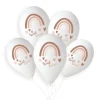 5 BALLONS LATEX BIO ARC-EN-CIEL BOHO 33CM BLANC