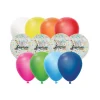 12 BALLONS LATEX BIO CONFETTIS ANNIVERSAIRE COLORÉ
