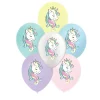 6 BALLONS LATEX BIO OVAL LICORNE PRINCESSE 30CM