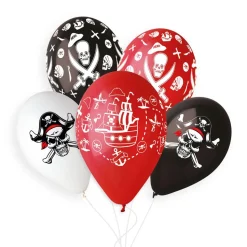 5 BALLONS LATEX BIO PIRATES 33CM NOIR