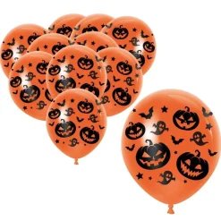 10 BALLONS LATEX CHAT NOIR 30CM ORANGE