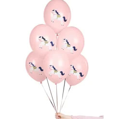 6 BALLONS LATEX CHEVAL 30CM ROSE
