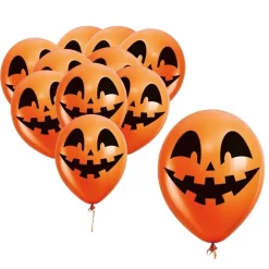 10 BALLONS LATEX CITROUILLE MOQUEUSE 30CM ORANGE