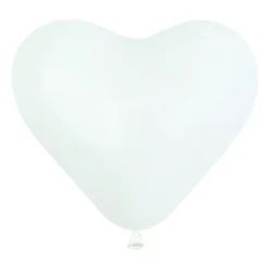 50 BALLONS LATEX COEUR BLANC BIO 25CM