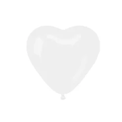50 BALLONS LATEX COEUR BLANC BIO 25CM