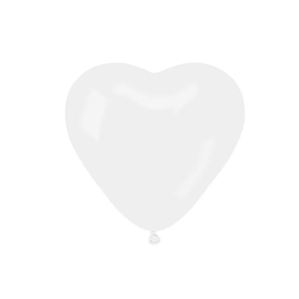50 BALLONS LATEX COEUR BLANC BIO 25CM