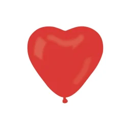 50 BALLONS LATEX COEUR ROUGE BIO 25CM