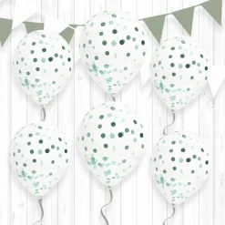 6 BALLONS LATEX À CONFETTIS 30CM OCÉAN