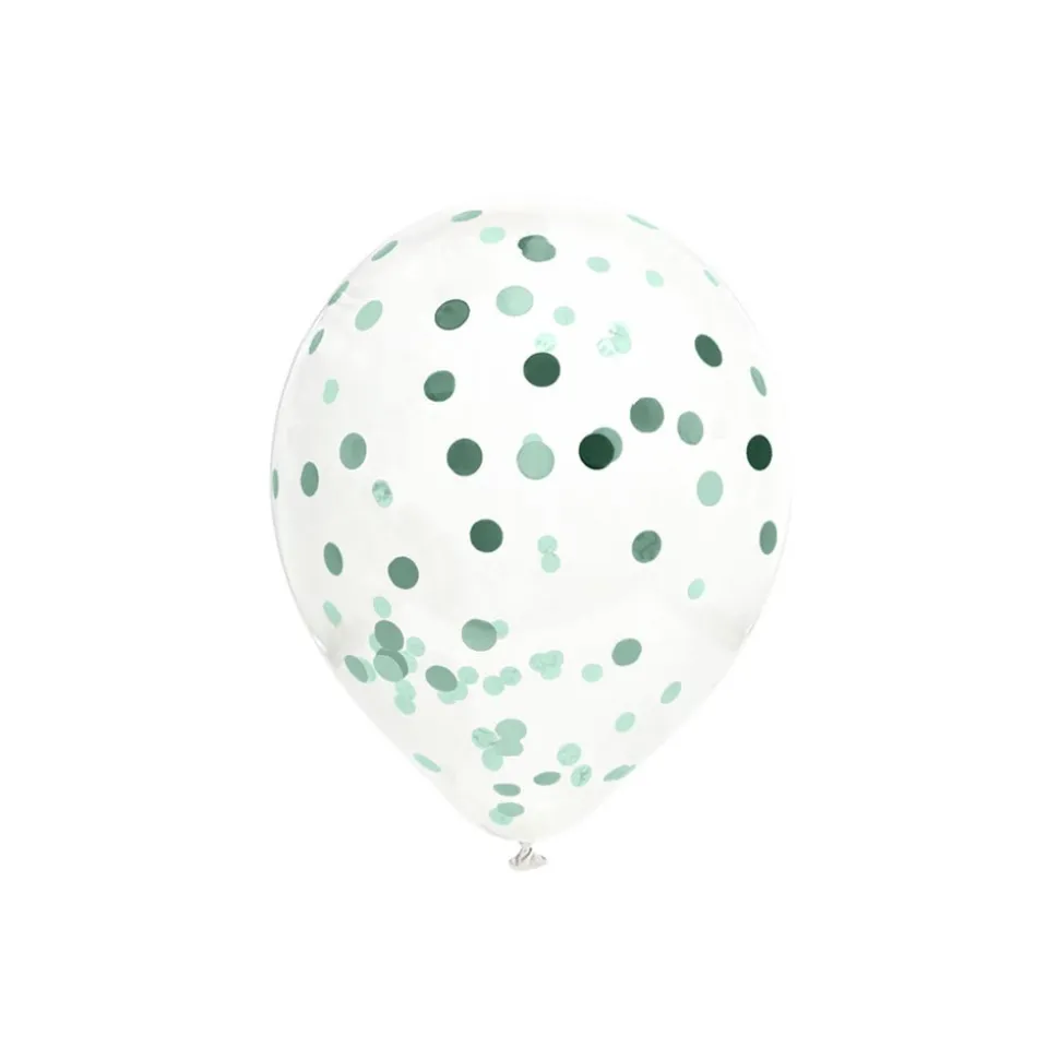 6 BALLONS LATEX À CONFETTIS 30CM OCÉAN