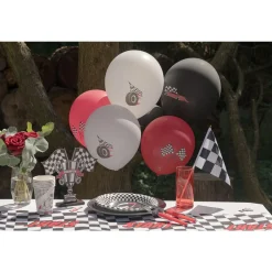 6 BALLONS LATEX COURSE FORMULE 1 30CM